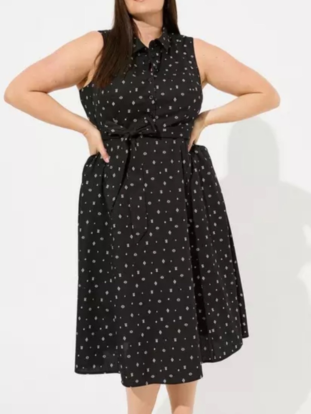 Size 2 torrid poplin midi belted tank dress